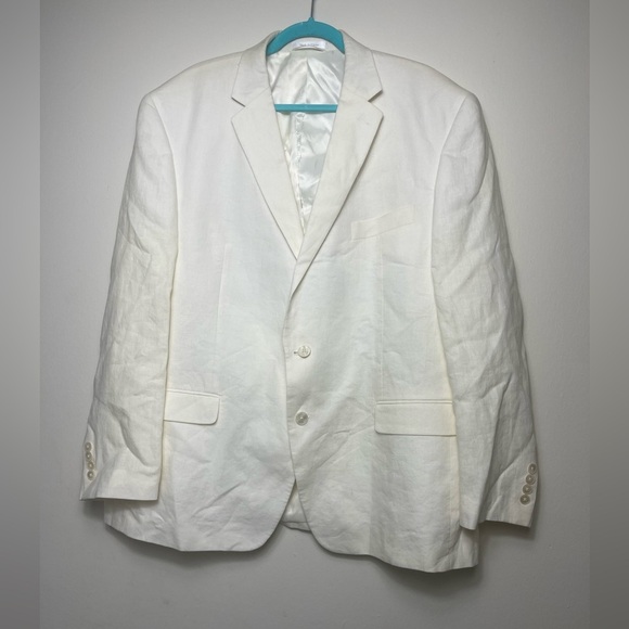 Lauren Ralph Lauren 100% Linen Men's Blazer set Beige Sz 46R Coastal Prep - Picture 1 of 9